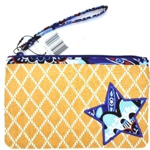Vera Bradley Yellow & Blue Star Wristlet Clutch